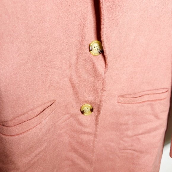 Lauren by Ralph Lauren Women's Small Wool Blend Long 2 Button Rose Pink Jacket - Picture 9 of 13